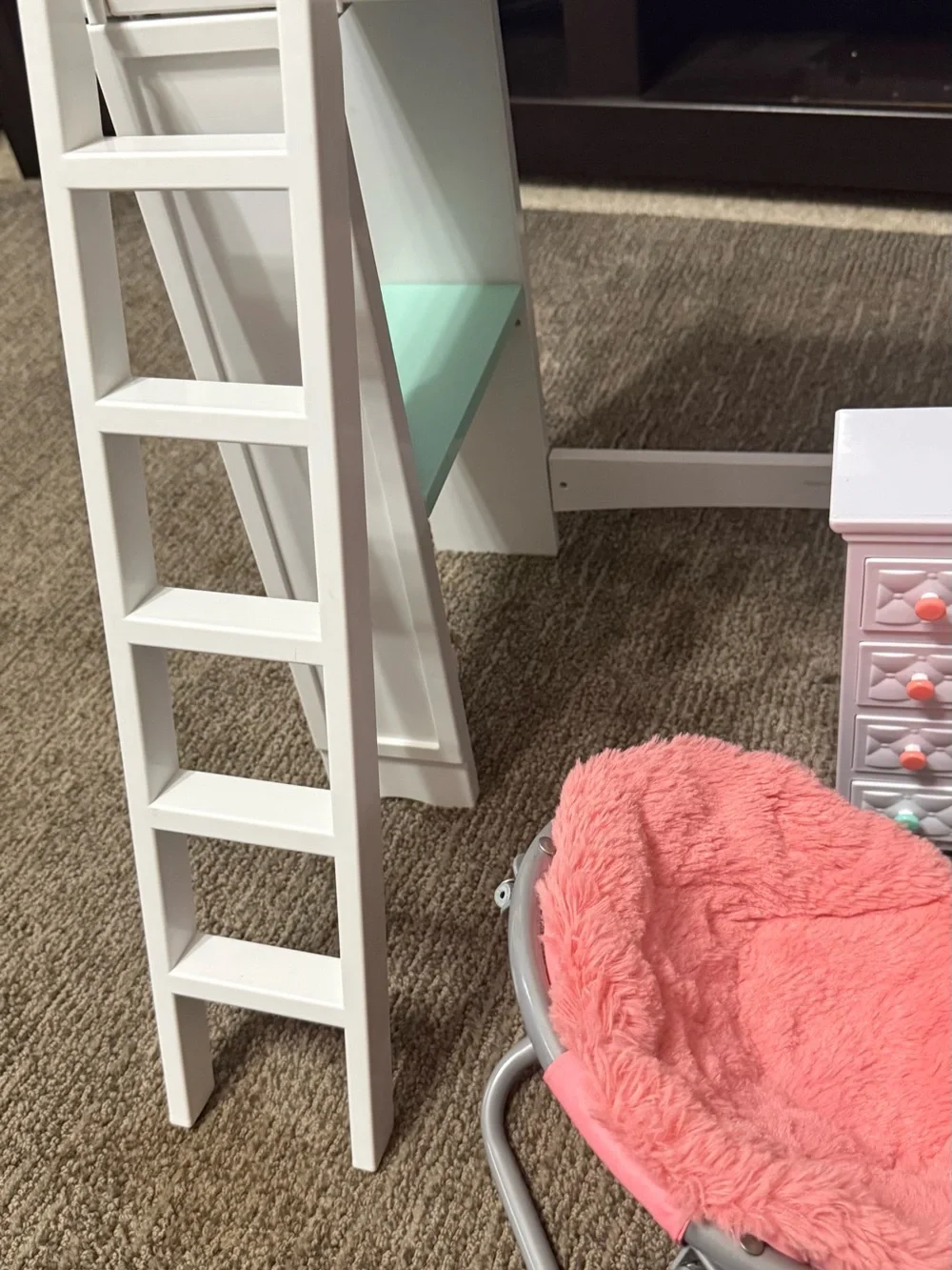 My Life As Doll Loft Bed with Ladder and Coral Chair Dresser - Picture 5 of 9